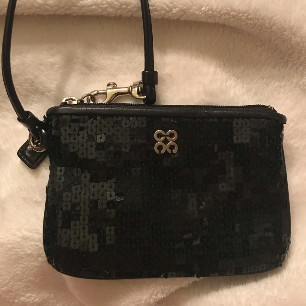 Authentic Coach sequence black wristlet